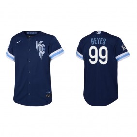 Youth Franmil Reyes Kansas City Royals Navy City Connect Replica Jersey