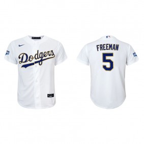 Youth Los Angeles Dodgers Freddie Freeman White Gold 2021 City Connect Replica Jersey
