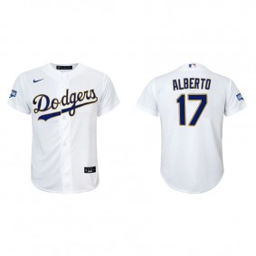 Youth Los Angeles Dodgers Hanser Alberto White Gold 2021 City Connect Replica Jersey
