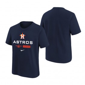 Youth Houston Astros Navy 2022 Postseason Authentic Collection Dugout T-Shirt