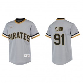 Youth Pittsburgh Pirates Ji-Man Choi Gray Cooperstown Collection Jersey