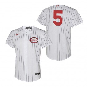 Youth Reds Johnny Bench White 2022 Field of Dreams Replica Jersey