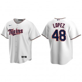 Youth Twins Jorge Lopez White Replica Home Jersey