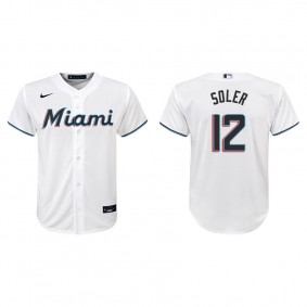 Youth Miami Marlins Jorge Soler White Replica Home Jersey