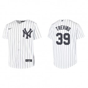 Youth New York Yankees Jose Trevino White Replica Home Jersey