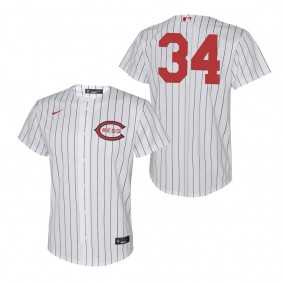 Youth Reds Justin Wilson White 2022 Field of Dreams Replica Jersey