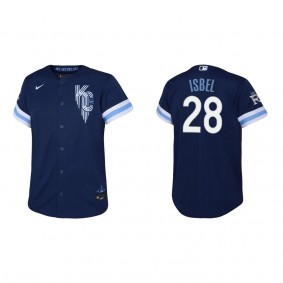 Youth Kansas City Royals Kyle Isbel Navy 2022 City Connect Replica Jersey