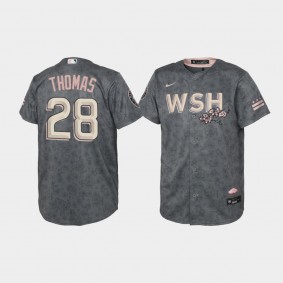 Bloom Washington Nationals Lane Thomas Youth Gray 2022 City Connect Replica Jersey