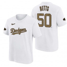 Youth Los Angeles Dodgers Mookie Betts White 2022 MLB All-Star Game Name & Number T-Shirt