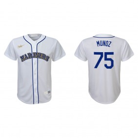 Youth Andres Munoz Seattle Mariners White Cooperstown Collection Jersey