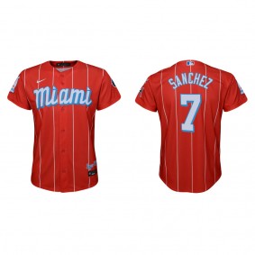 Youth Jesus Sanchez Miami Marlins Red City Connect Replica Jersey