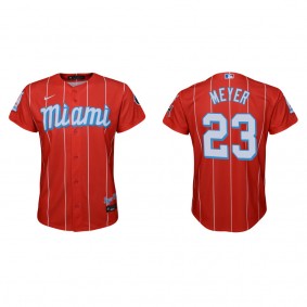 Youth Marlins Max Meyer Red City Connect Replica Jersey