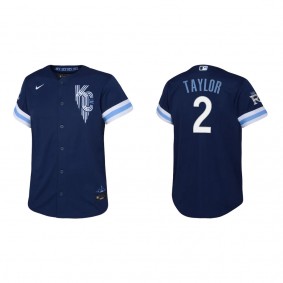 Youth Kansas City Royals Michael A. Taylor Navy 2022 City Connect Replica Jersey