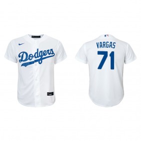 Youth Dodgers Miguel Vargas White Replica Home Jersey