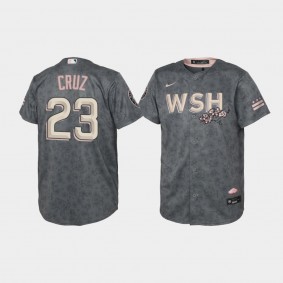 Bloom Washington Nationals Nelson Cruz Youth Gray 2022 City Connect Replica Jersey
