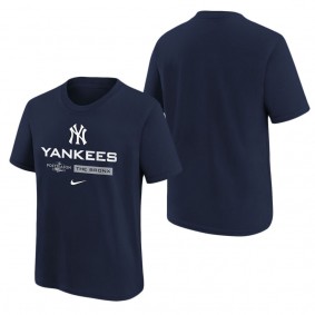Youth New York Yankees Navy 2022 Postseason Authentic Collection Dugout T-Shirt