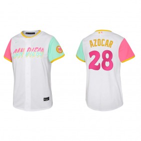 Youth Jose Azocar San Diego Padres White City Connect Replica Jersey