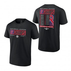 Youth Philadelphia Phillies Black 2022 National League Champions Roster T-Shirt