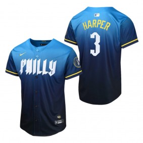 Youth Philadelphia Phillies Bryce Harper Blue 2024 City Connect Limited Player Jersey