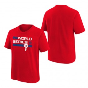 Youth Philadelphia Phillies Red 2022 World Series Authentic Collection Dugout T-Shirt