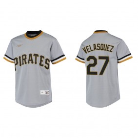 Youth Vince Velasquez Pittsburgh Pirates Gray Cooperstown Collection Jersey