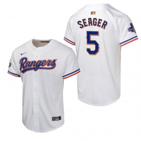 Youth Texas Rangers Corey Seager Nike White 2024 Gold Collection Limited Player Jersey