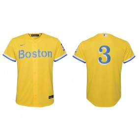 Youth Red Sox Reese McGuire Gold Light Blue City Connect Replica Jersey