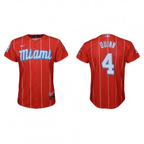 Youth Miami Marlins Roman Quinn Red 2021 City Connect Replica Jersey