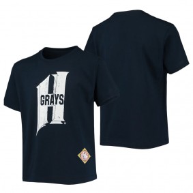 Youth Stitches Navy Homestead Grays Negro League Logo T-Shirt