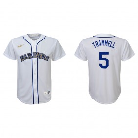 Youth Seattle Mariners Taylor Trammell White Cooperstown Collection Jersey