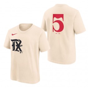 Youth Texas Rangers Corey Seager Cream 2023 City Connect Name & Number T-Shirt
