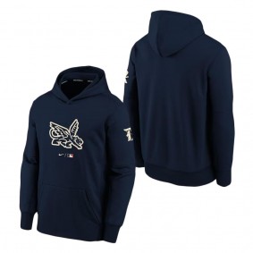 Youth Texas Rangers Navy 2023 City Connect Performance Pullover Hoodie