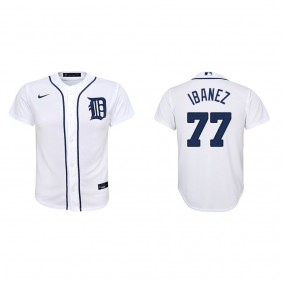 Youth Andy Ibanez Detroit Tigers White Replica Home Jersey