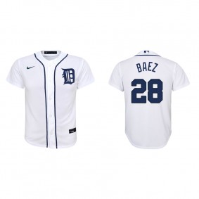 Youth Javier Baez Detroit Tigers White Replica Home Jersey