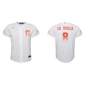 Youth San Francisco Giants Tommy La Stella White 2021 City Connect Replica Jersey