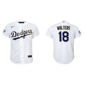 Youth Los Angeles Dodgers Tony Wolters White Gold Gold Program Replica Jersey