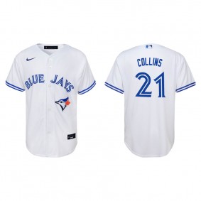 Youth Toronto Blue Jays Zack Collins White Replica Home Jersey