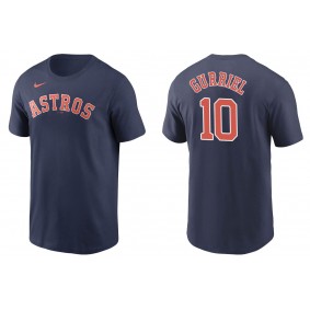 Men's Houston Astros Yulieski Gurriel Navy Name & Number T-Shirt