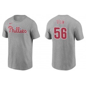 Men's Philadelphia Phillies Zach Eflin Gray Name & Number T-Shirt