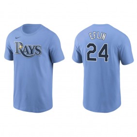 Zach Eflin Men's Tampa Bay Rays Kevin Kiermaier Nike Light Blue Name & Number T-Shirt