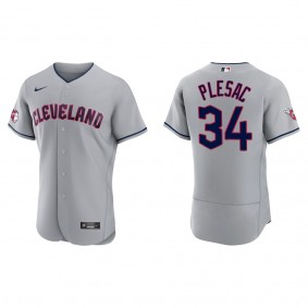 Zach Plesac Cleveland Guardians Gray Road Authentic Jersey