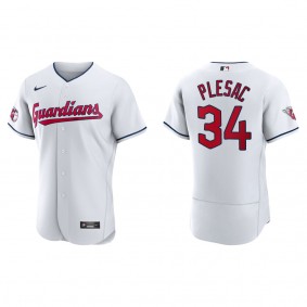 Zach Plesac Cleveland Guardians White Home Authentic Jersey