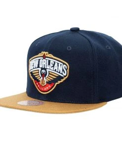 New Orleans Pelicans Mitchell & Ness NBA Snapback Hat Flat Brim Adjustable Cap