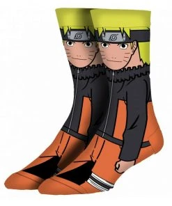 Naruto Uzumaki Shippuden Anime Bioworld Crew Socks Men's 8-12 Unisex Adult