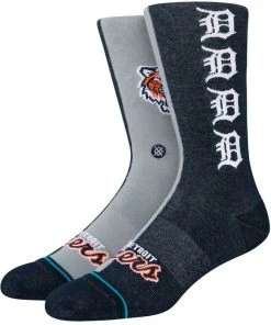 2022 Detroit Tigers D Stance MLB Split Crew Baseball Socks Large Men's 9-13