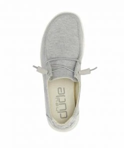Hey Dude Shoes Hey Dude Wendy Stretch Fleece Glacier Grey Lightweight Casual Women's Shoes