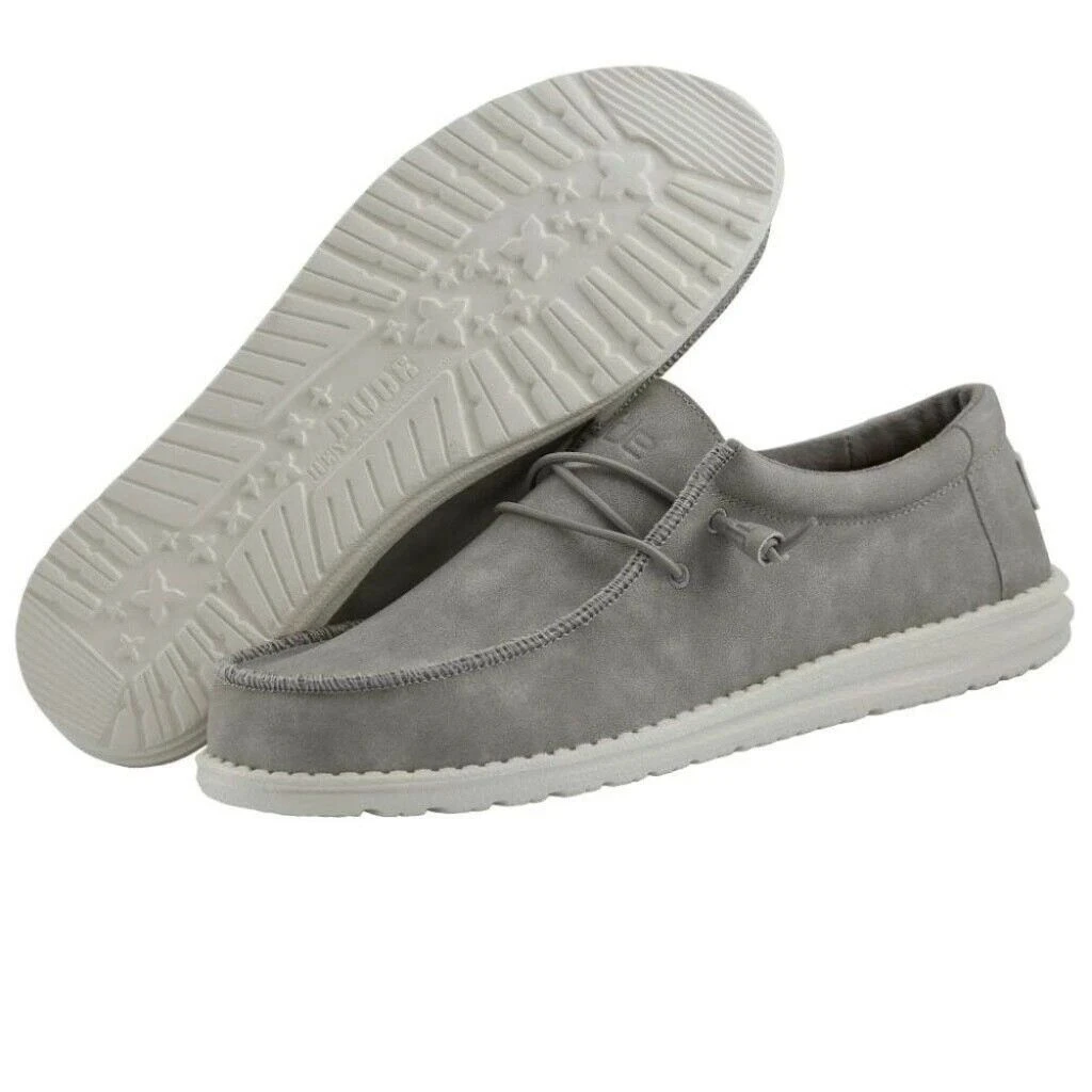 Hey Dude Wally Recycled Leather Grey Men's Shoes Comfortable Lightweight Casual Hey Dude Shoes 1 Hey Dude Wally Recycled Leather Grey Men's Shoes Comfortable Lightweight Casual Hey Dude Shoes