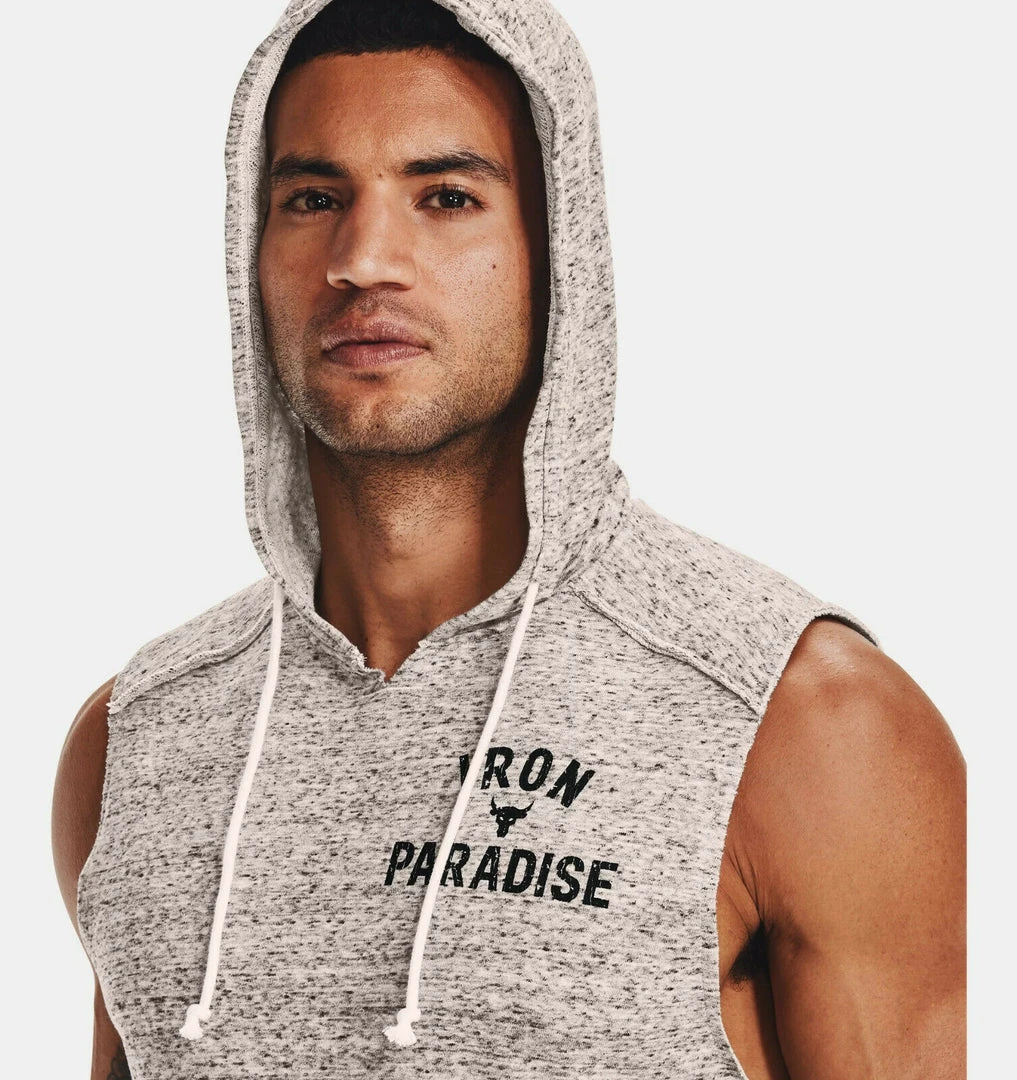 Under Armour Mens UA Project Rock Terry Sleeveless Hoodie Iron Paradise Rock 3 Under Armour Mens UA Project Rock Terry Sleeveless Hoodie Iron Paradise Rock