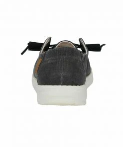 Hey Dude Shoes Hey Dude Wendy Chambray Off Black Lightweight Slip On Casual Women's Shoes Comfy