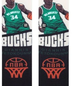 Giannis Antetokounmpo Milwaukee Bucks Stance NBA Graded Socks Large Mens 9-13